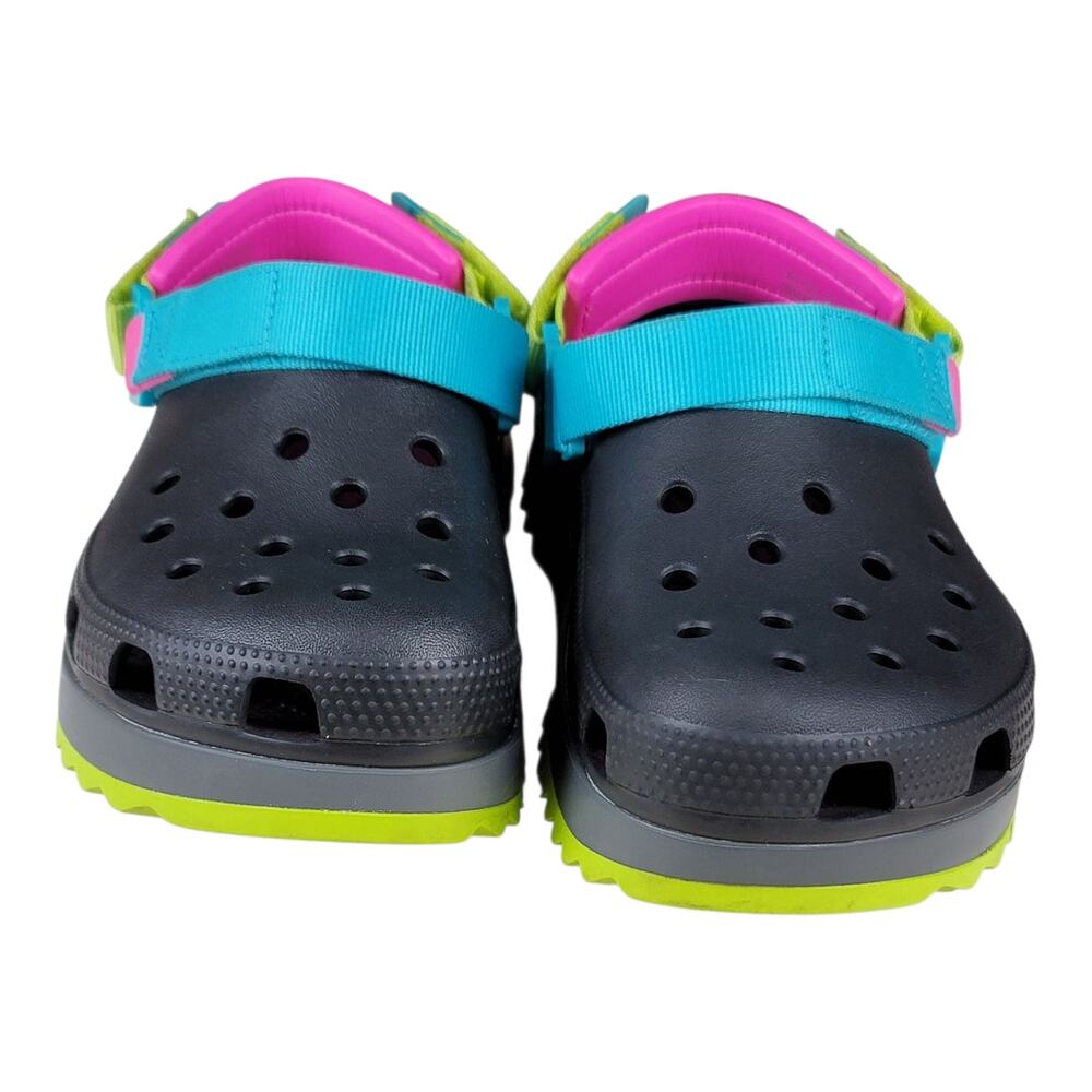 CROCS Women's Sandals in Gray with Pink and Green Highlights - Picture 6 of 9